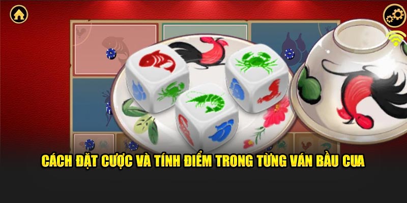 Cách đặt cược và tính điểm trong từng ván bầu cua